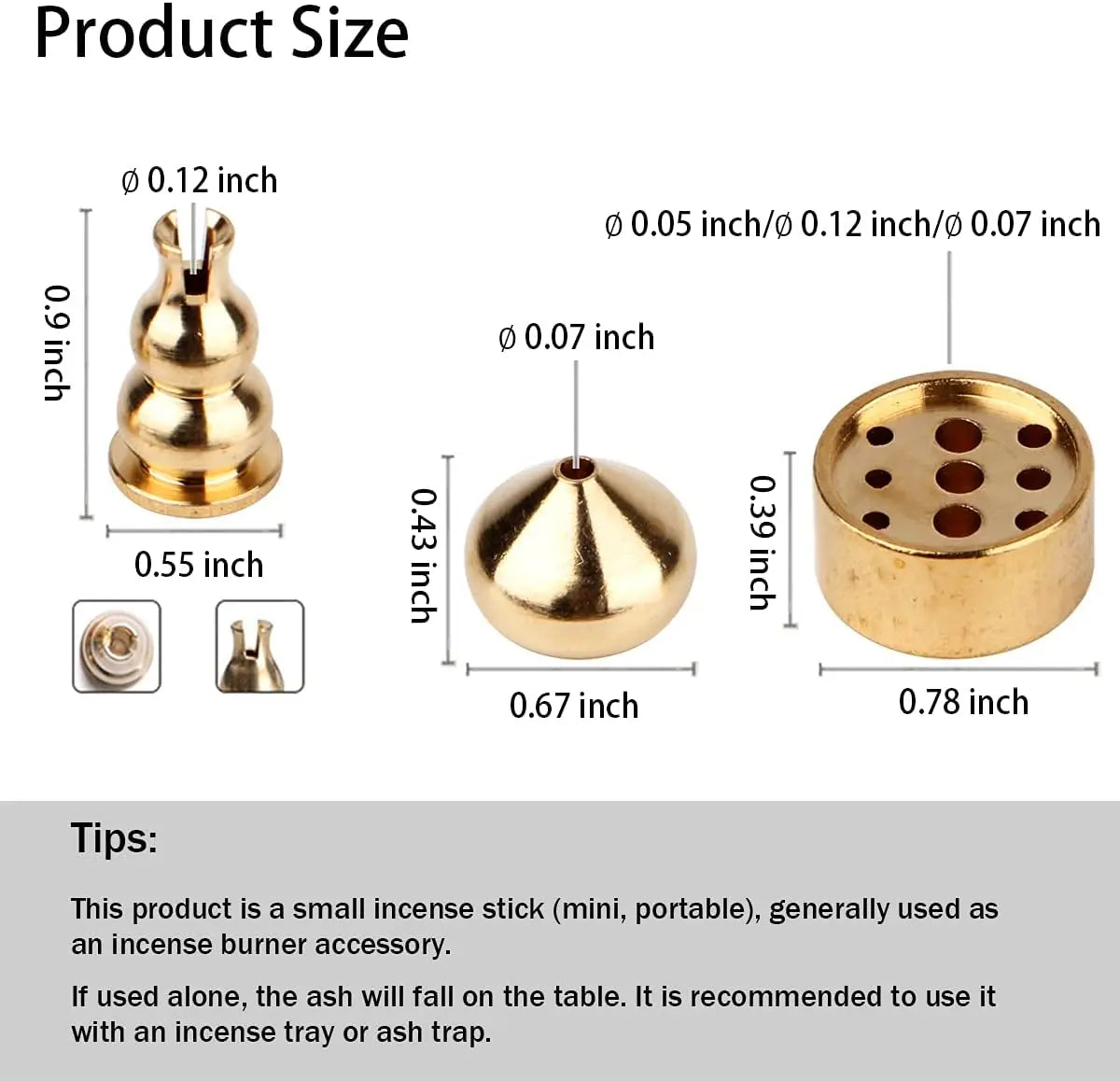 3-in-1 Messing Räucherstäbchen Halter – 3 Stile, Räucherkegel, Stäbchen, Coil Halter, Brenner für Yoga Heimdekoration