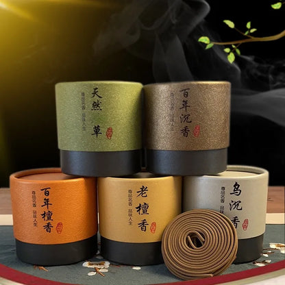 4 Stunden Weihrauch Spulen natürliche Sandelholz Aloes Home Schlafzimmer Geruch Brennen Home Dekoration, um den Luftduft zu reinigen