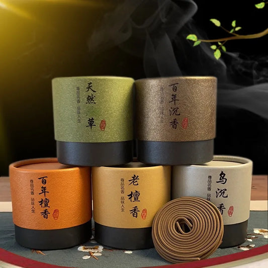 4 Stunden Weihrauch Spulen natürliche Sandelholz Aloes Home Schlafzimmer Geruch Brennen Home Dekoration, um den Luftduft zu reinigen