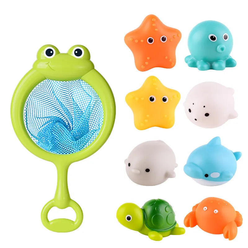 Glühtier-Waschwasser-Set-schwimmendes-Wasser-Lichtnetz-Angeln-Fische-spielendes-Wasserspielzeug-Kinder-Baby-Badespielzeug-schwimmend