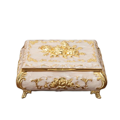 Europäische Rose Schmuckschatulle Licht Luxus kreative Schmuckschatulle Hochzeit High-End-Dekoration Valentinstag Ring Halskette Aufbewahrung box