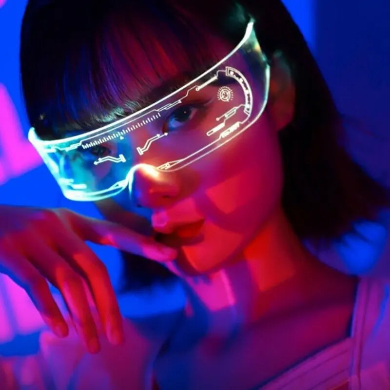 Bunte leuchtende LED-Brille: Für Musikbars, KTV, Neonpartys, Weihnachten, Halloween-Dekoration, LED-Schutzbrille, Festival-Requisiten.