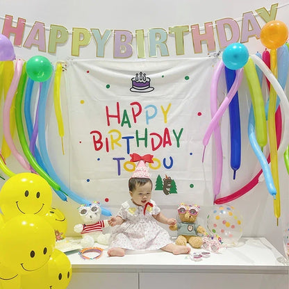 Ins Hanging Cloth Party Background Happy Birthday Tapestry Decor Cloth Children Room Wall Cute Tapestry Home Decor Photo Props