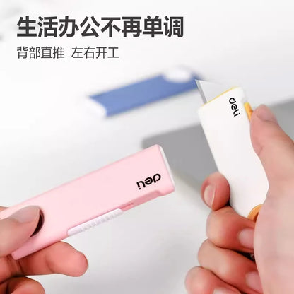 Deli Mini Retractable Utility Knife – Taschenmesser mit SK5 Hochkohlenstoffstahlklinge, ideal für DIY und Arbeit, Boxenöffner