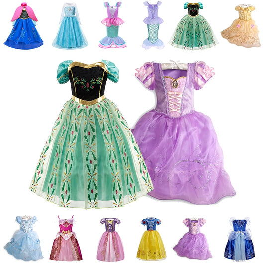 Mädchen Prinzessinnenkleid: Kinder Cinderella, Schneewittchen, Aurora, Sofia, Rapunzel Kostüm für Halloween oder Kindergeburtstagsfeier.
