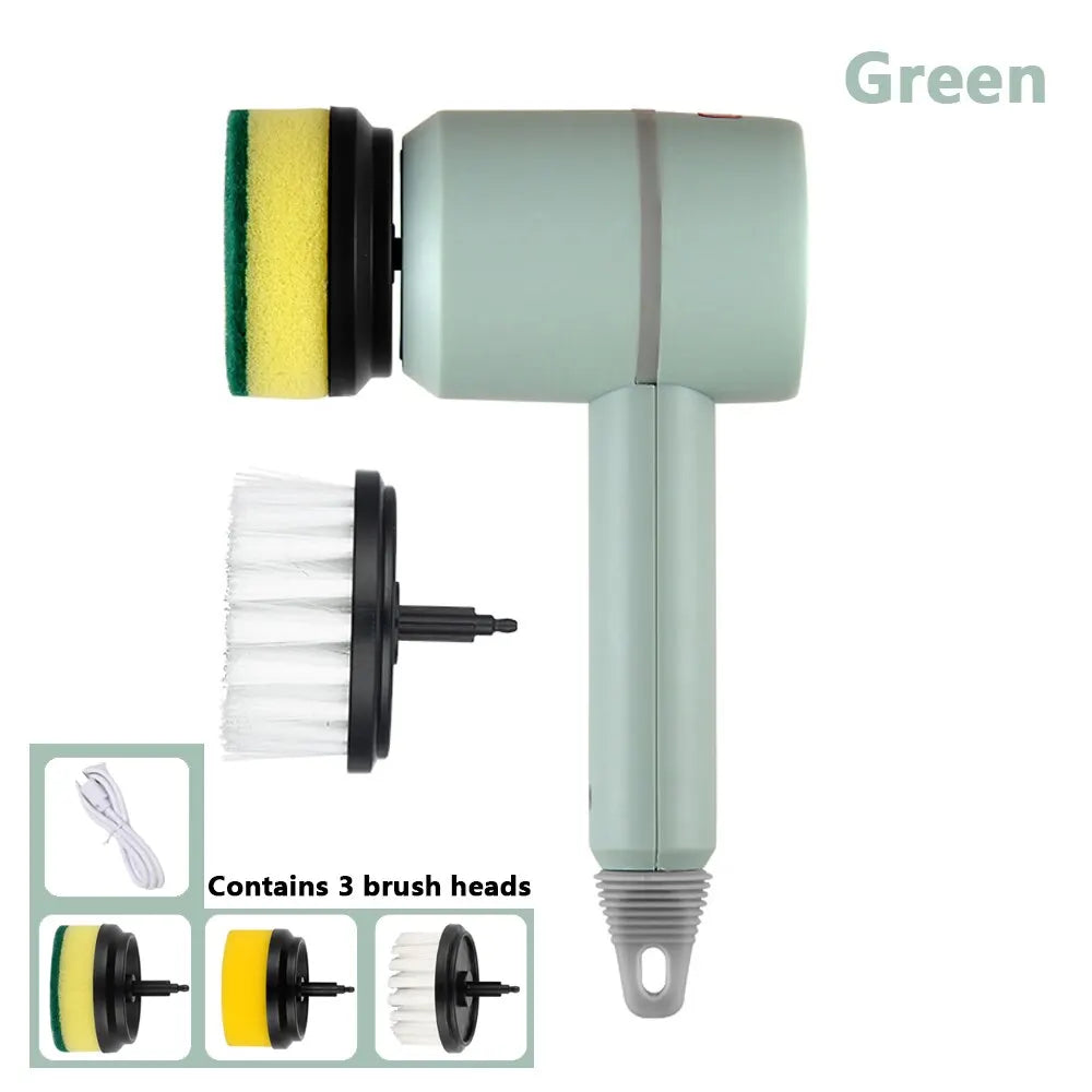 Elektrische Reinigungsbürste, multifunktional, für Zuhause, USB, wiederaufladbar, elektrischer Rotationsschrubber, Haushaltsgeräte, Reinigungsgerät