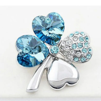 Crystal Four Leaf Clover Brosche Romantische Modeschmuckzubehör Charme Mädchen Liebhaber Geschenk Sommer Geburtstag Qualität Dropshipping