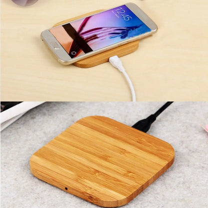 Tragbar für kabelloses Ladegerät Aufladen Slim Wood Pad für / Plus / X Smartphone Wireless Charger Pad für S7