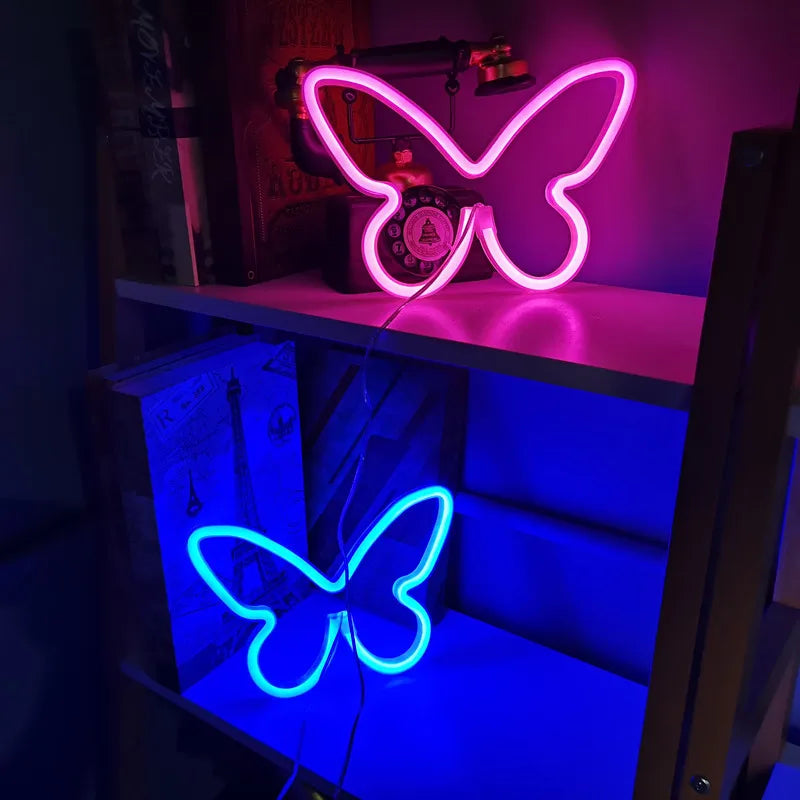 Schmetterling LED Neon Licht Leuchtende Weihnachtsdekoration Neonlampe Für Zuhause Wohnzimmer Party Wanddekoration Festival Erwachsene Kind Geschenk