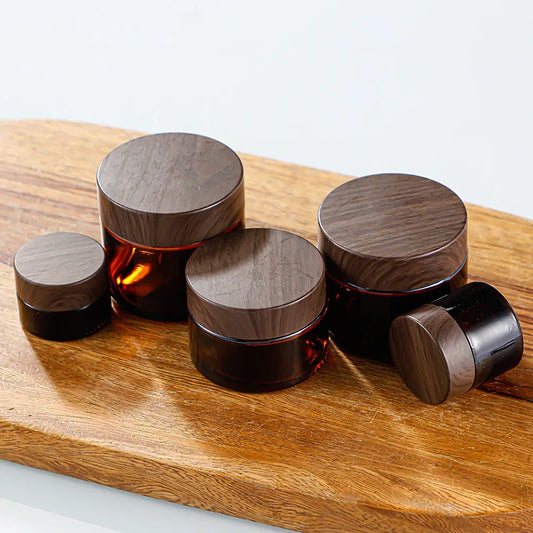 5/10/15/20/30/50/60g Dunkelbraune Cremeflasche Glas Separate Flasche Gesichtscreme Augencreme Box Leerer Kosmetikbehälter