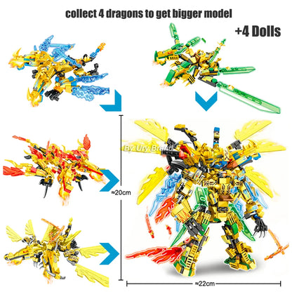 4-in-1-Ninja-Goldener-Krieger-Roboter-Mech-2-Köpfe-fliegende-Drachen-Set-Kämpfer-Figuren-Bausteine-Spielzeug-für-Kinder-Jungen-Weihnachtsgeschenk