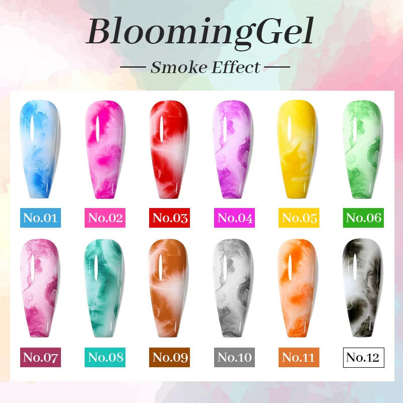 15ml Aquarell Tinte Nagellack Farbe Blühender Effekt Schnell Trocknen Weißer Klarlack Nageldekoration