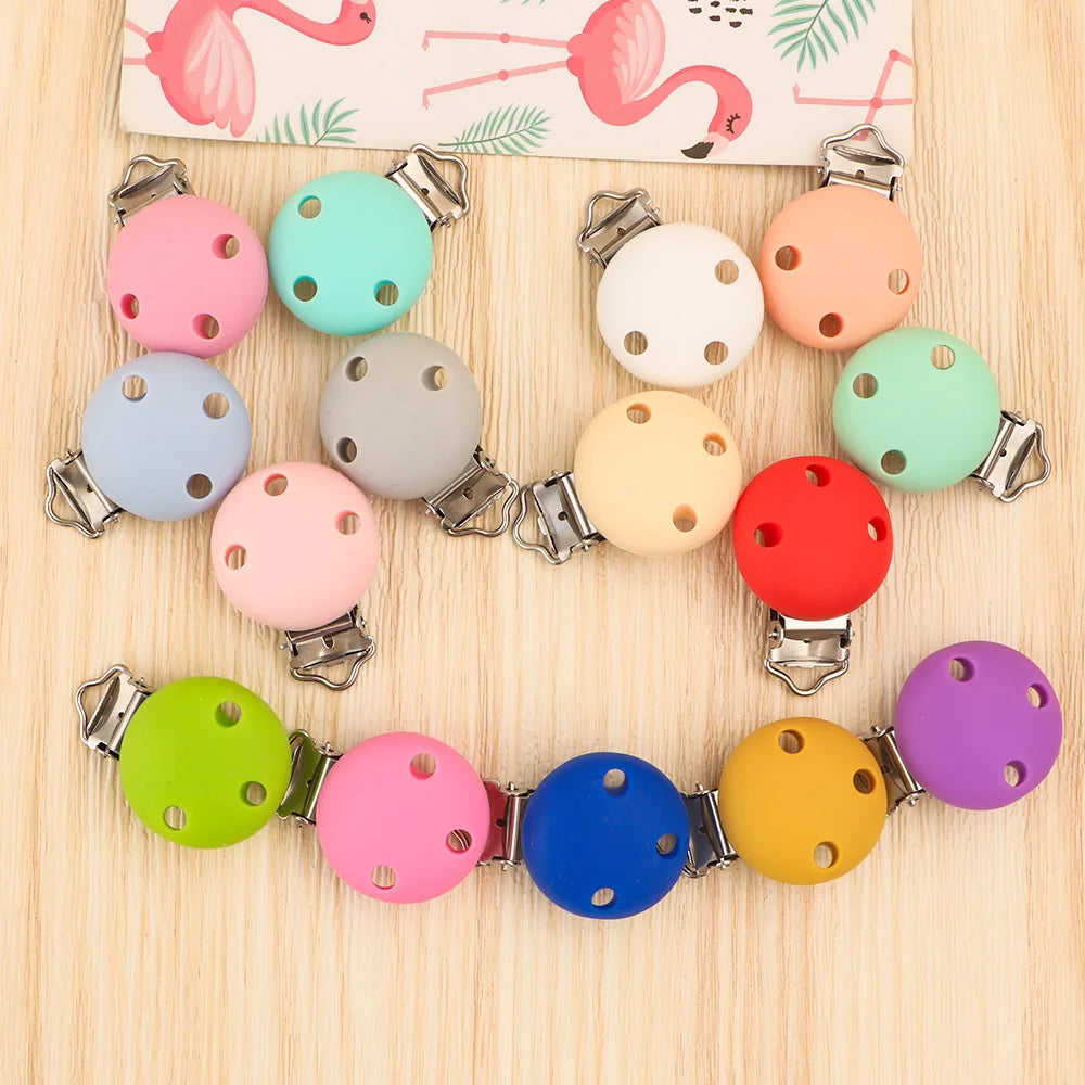 Kovict 3/5pcs 30mm/35mm Baby Silikon Clips Runde Form Pacifer Clips DIY Pacifer Kette für die Schmuckherstellung Bulk Crafts Großhandel