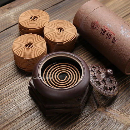 120 Discs 4 Stunden Weihrauch Spule Naturalholz Agarholz Agarholz Innenbüro Duft Brennen Wohnheimdekor Meditation Die Luft reinigt