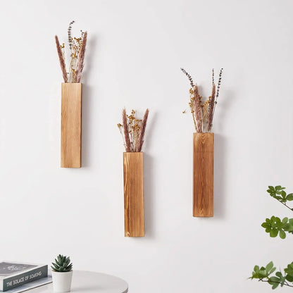 Holzwand Pflanzer Wanddekor für künstliche Blumenpflanzen Holzpflanzenhalter Wandpflanzentasche Vase für Wohnzimmer hängen
