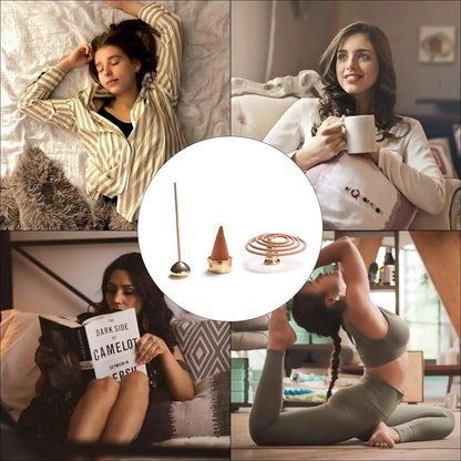3-in-1 Messing Räucherstäbchen Halter – 3 Stile, Räucherkegel, Stäbchen, Coil Halter, Brenner für Yoga Heimdekoration