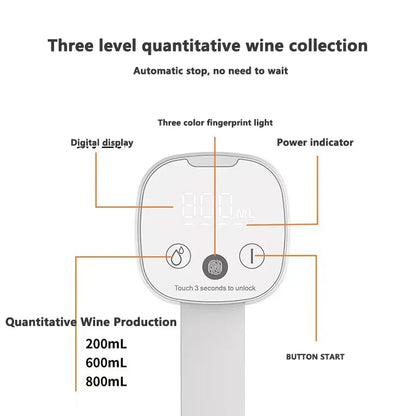 Elektrischer Weinseparator, intelligenter Alkoholspender, schnelles Belüften, Wecken, Weindekanter, Spender, Pumpe, Bar, Weinausgießer für Party