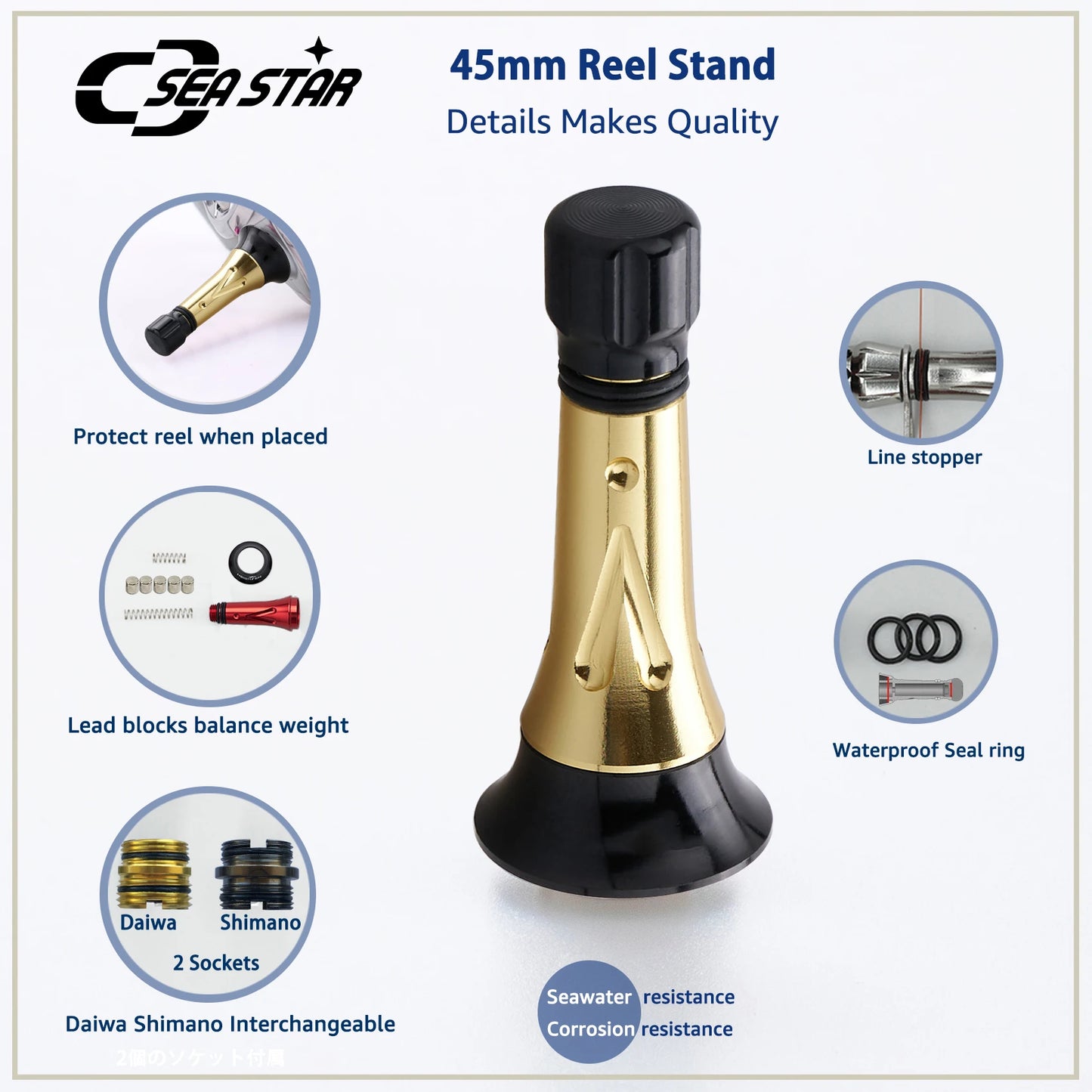 45 mm Angelrollen-Ständer Balancer – 45 mm für Shimano & Daiwa Spinnrollen