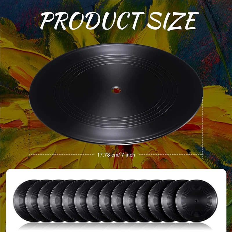 Blank Vinyl Schallplatten 7 Zoll CD für Raum Dekor CD Wand Dekor Vinyl Schallplatten Dekor Schwarz Fake Records Dekor (12 Stück)