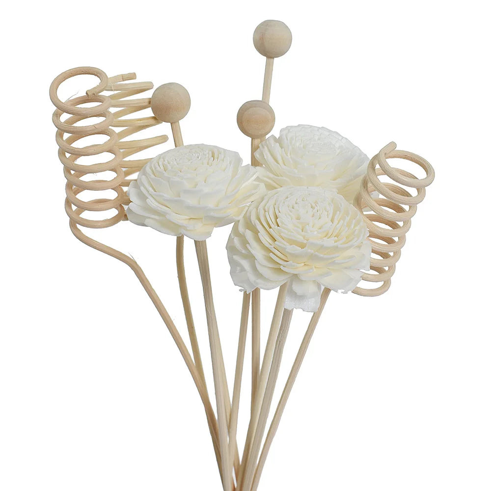 NEU 6PCS/8PCS/9PCS Künstliche Blumen Rattan-Rohr Duft-Stäbchen – Aroma-Diffusor Nachfüllstäbchen DIY Floral