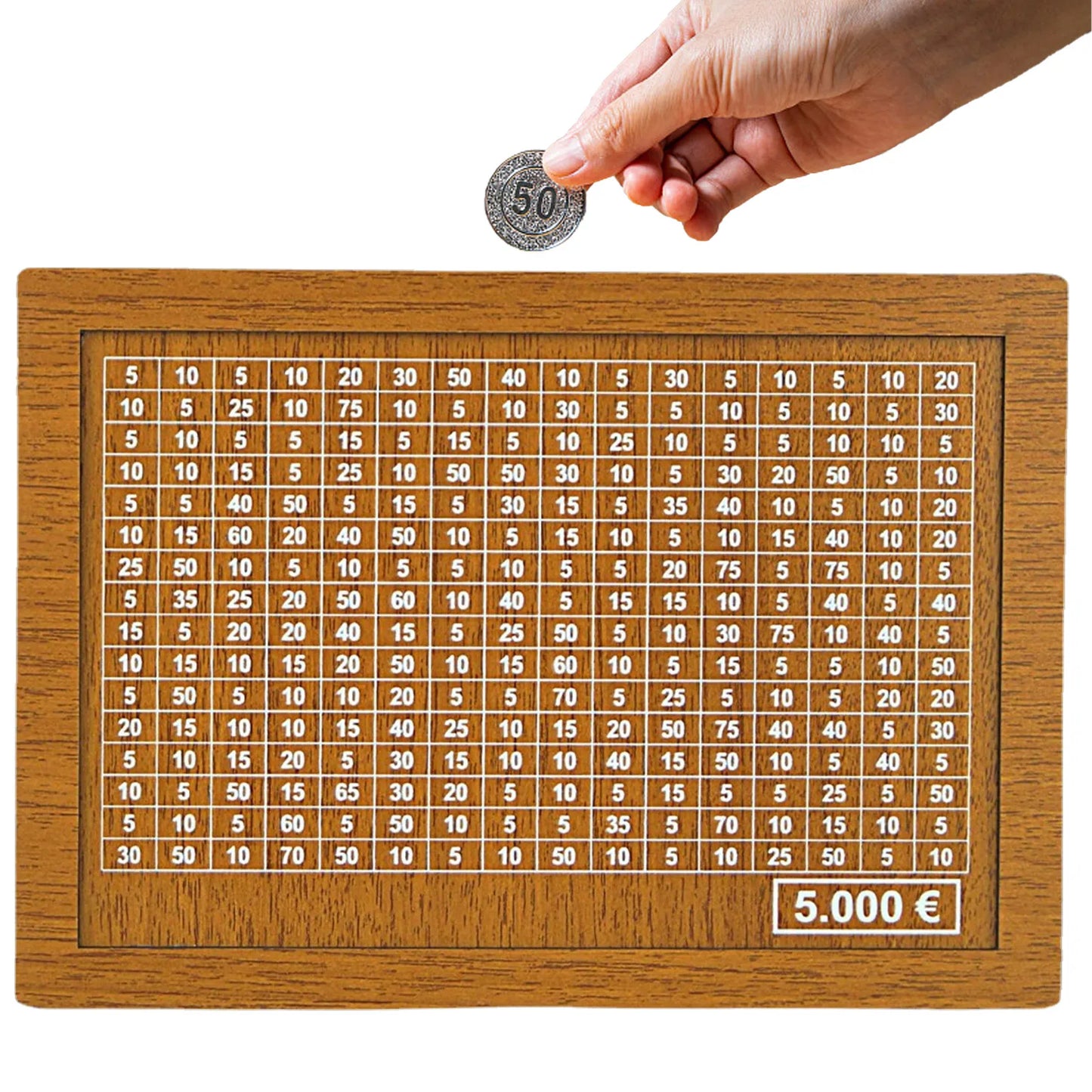 Natürliche hölzerne Spardose mit Theke Sparschwein handgemachte kreative dekorative für Kinder Sparen Sie das Geldziel 10000 Euro