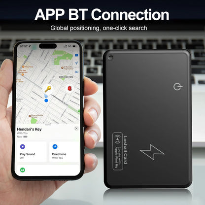 Drahtlose Lade-Wallet-Tracker-Karte, funktioniert mit Apple Find My Wallet Tracker, Telefon-Finder, GPS-Locator, Smart Tag, wasserdichter Track