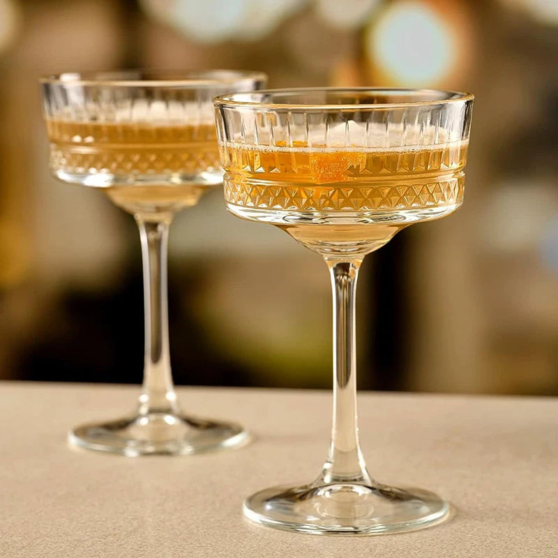 2 Stück Wellenform Glasbecher – Kreative Martini-Gläser, 300 Ml, Aus Borosilikatglas