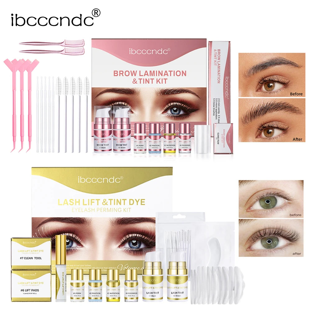 Semipermanentes Augenbrauen- oder Wimpernlifting- und Tönungsset, professionelles Brauenlaminieren, Wimpernlifting, Dauerwimpern, Färben, Augen-Make-up