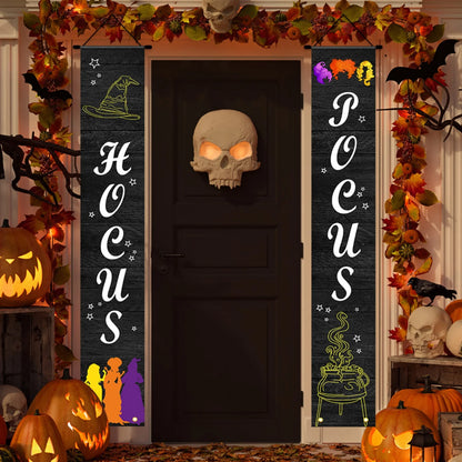 Halloween Hängende Türvorhang-Banner: Kürbis- und Geisterdesign, "Happy Halloween" Dekorationen für Zuhause, Trick-or-Treat, gruselige Partyzubehör.