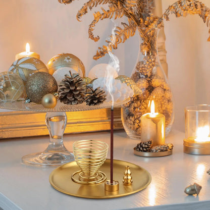 Weihrauch Burne Halter mit Halter und Tablett Schreibtisch Dekor 4 in 1 Räucherstäbchen für Räucherstäbchen Spule Weihrauch Home Kamin Yoga