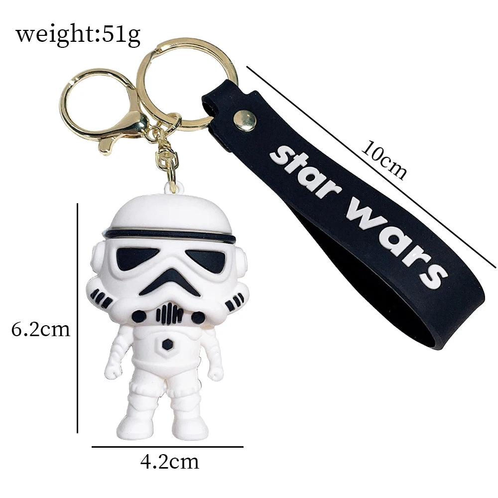 Disney Star Wars Schlüsselanhänger – Darth Vader Anhänger, Auto-Schlüsselanhänger, Schwarz-Weiß-Cartoon-Schlüsselring, Telefon- und Taschenornament, Schmuckgeschenke