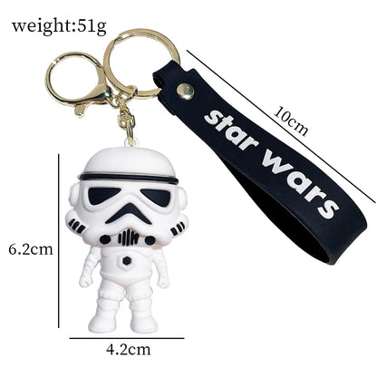 Disney Star Wars Schlüsselanhänger – Darth Vader Anhänger, Auto-Schlüsselanhänger, Schwarz-Weiß-Cartoon-Schlüsselring, Telefon- und Taschenornament, Schmuckgeschenke