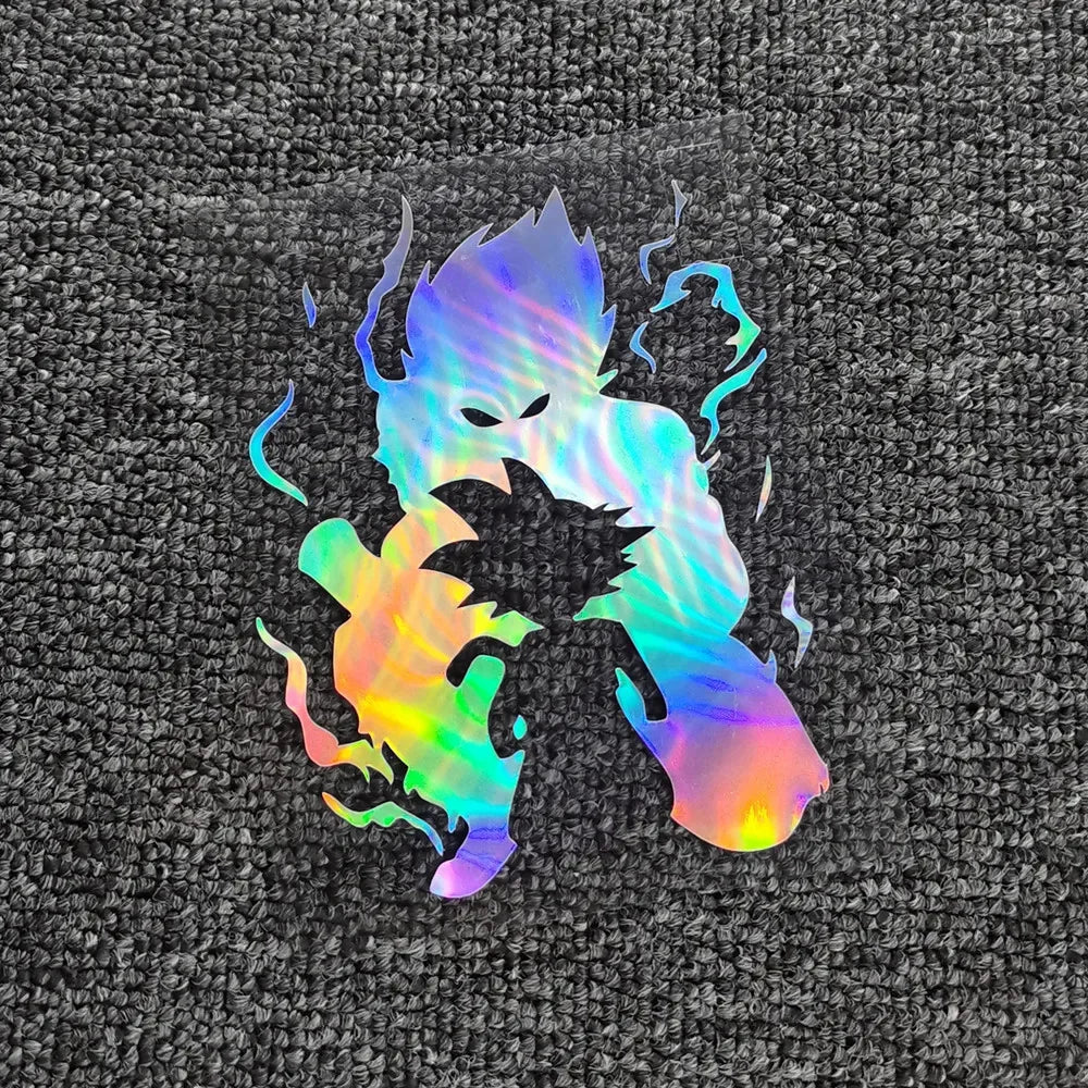 Autoaufkleber Son Goku Kakarotto Saiyan DBZ – Reflektierende Anime-Dekoration für Windschutzscheiben, Stoßstangen, Kofferraum und Motorräder
