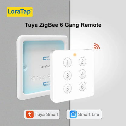 LoraTap ZigBee 3.0 Tuya Smart Life EU Standard 6 Tasten Gang Szene Magnetischer Fernbedienungsschalter Gateway Erforderlich ZigBee2MQTT