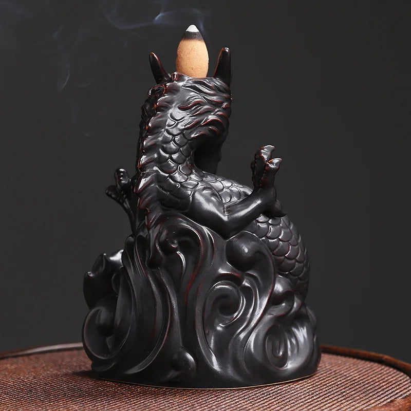 1pc, Dragon Backflow Räucherstäbchenbrenner Keramik Räucherstäbchenhalter, für Home Decor Aromatherapie Entspannungsgeschenke (ohne Räucherstäbchen)