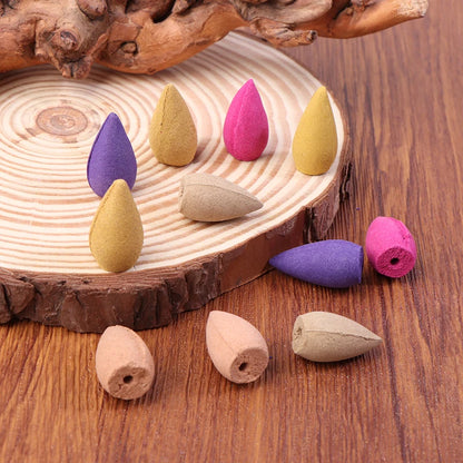 NEUE 60 Stücke Gemischte Natürliche Weihrauch Rauch Kegel Reflux Tower Räucherstäbchen Rückfluss Räucherstäbchen Kugel Zuhause Duftende Aromatherapie