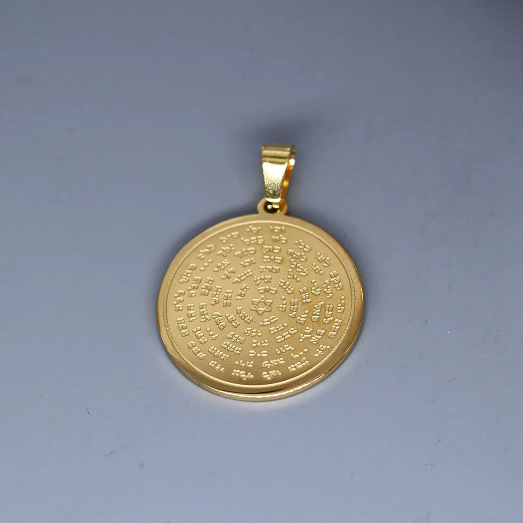 2pcs / Lot Ancient 72 Namen des Gottes Moses Charm Edelstahl Anhänger für Halskette Schmuck Paar Geschenk Herstellung Handarbeit Handwerk