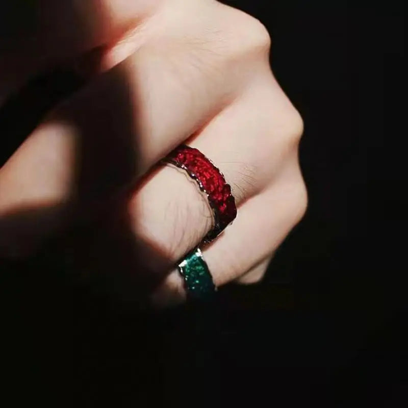 Y2K Rot Tropföl Verstellbarer Ring Frauen Männer Unregelmäßige Geometrie Punk Vintage Ringe Set Für Paar Mädchen Modeschmuck Geschenke