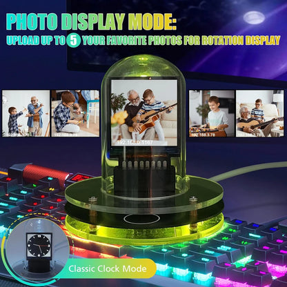 Bitcoin-Preis-Tracker. Nixie Tube Wecker mit bunten RGB-Lichtern und WIFI Wetterstation.DIY Album und GIF Animationen