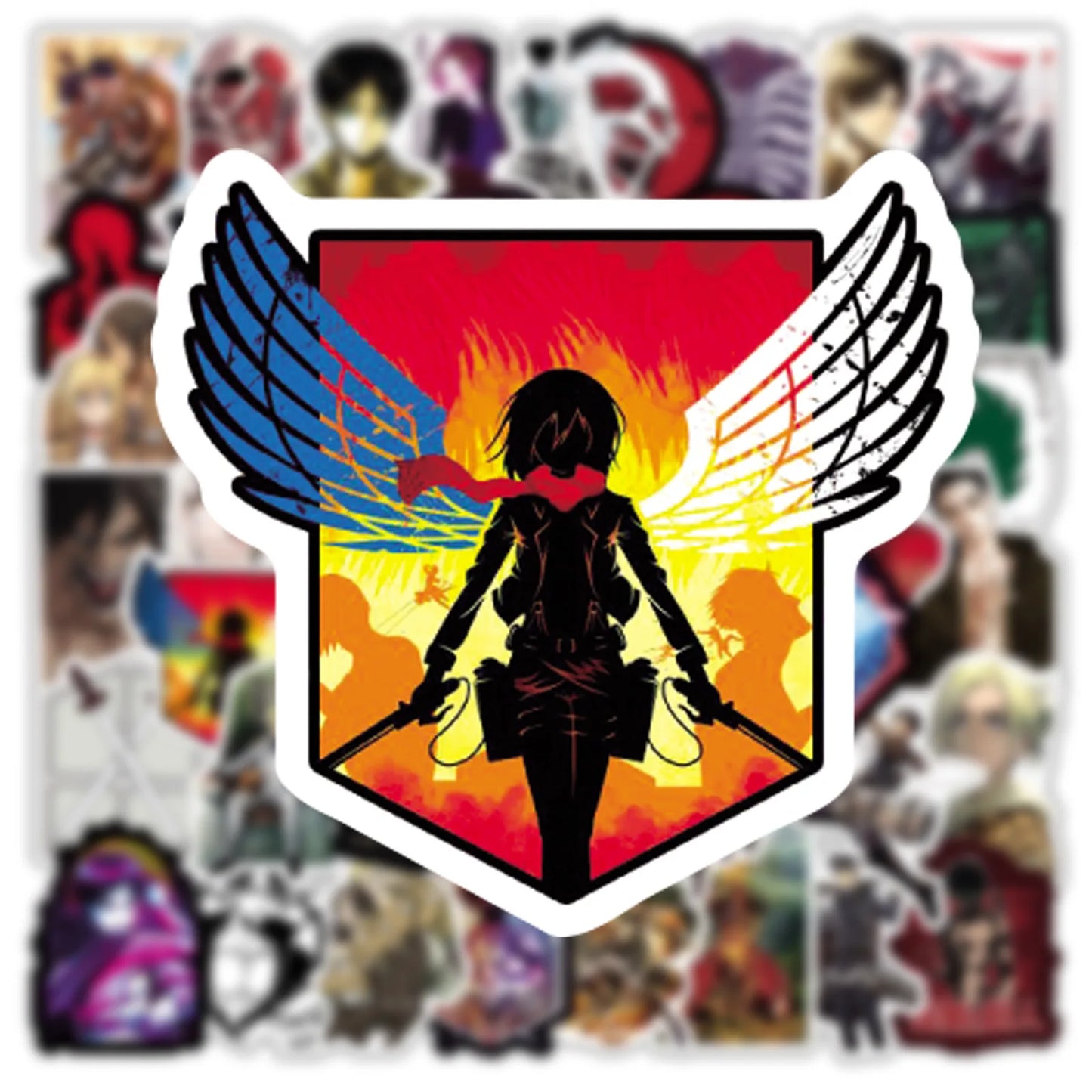 50pcs Attack on Titan Serie Graffiti Aufkleber Geeignet für Helme Desktop Wanddekoration DIY Aufkleber Pack Großhandel