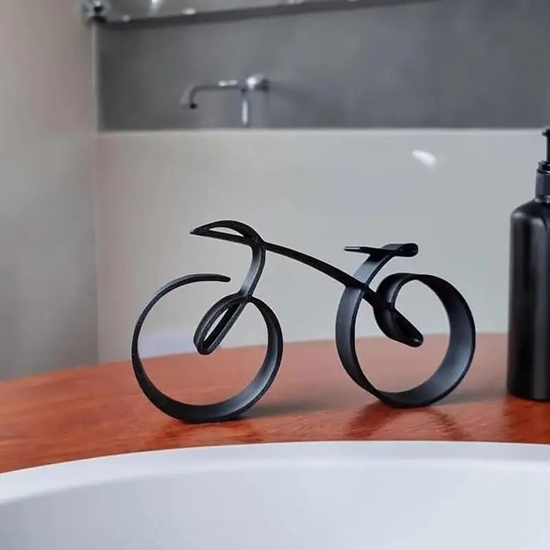 Minimalistische Fahrrad-Skulptur, Stilvolle Kunst im Drahtrahmen-Stil, Fahrradstatue, Tischdekoration für Heim und Büro, Kreatives Kunsthandwerk, Geschenk