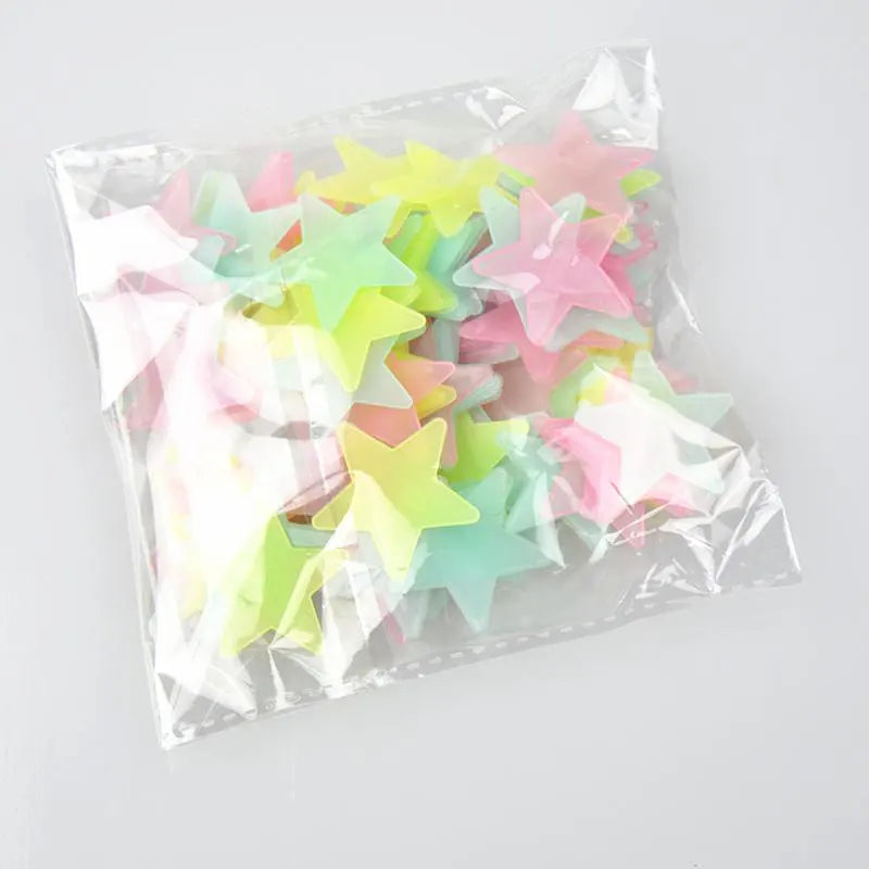 100pcs Nachtlicht Weiß 3D Sterne Leuchten Im Dunkeln Leuchtende Fluoreszierende Kunststoff Wand Weiß Aufkleber Wohnen Zuhause Kinderzimmer