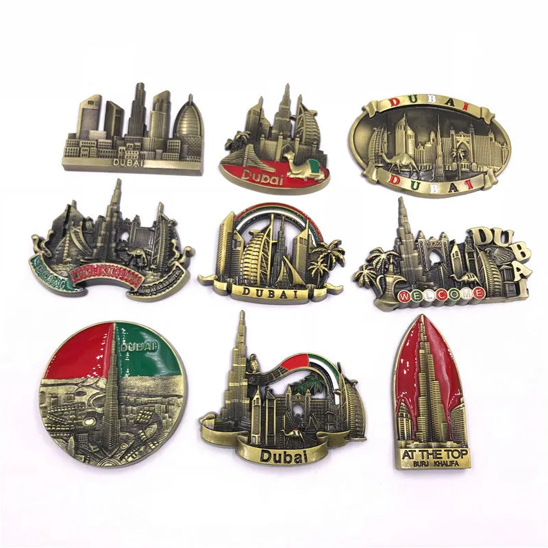 Dubai Metall Kühlschrank geklebt mit magnetischem kreativem Buchstaben 3D Kühlschrank Magnet Segelboot Hotel Khalifa Tower VAE Tourismus Souvenir