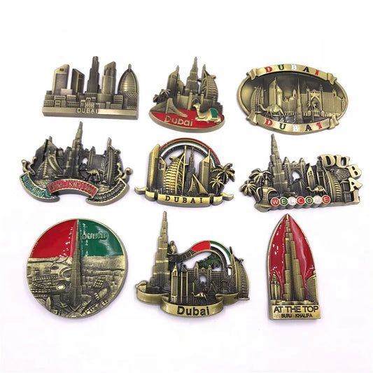 Dubai Metall Kühlschrank geklebt mit magnetischem kreativem Buchstaben 3D Kühlschrank Magnet Segelboot Hotel Khalifa Tower VAE Tourismus Souvenir