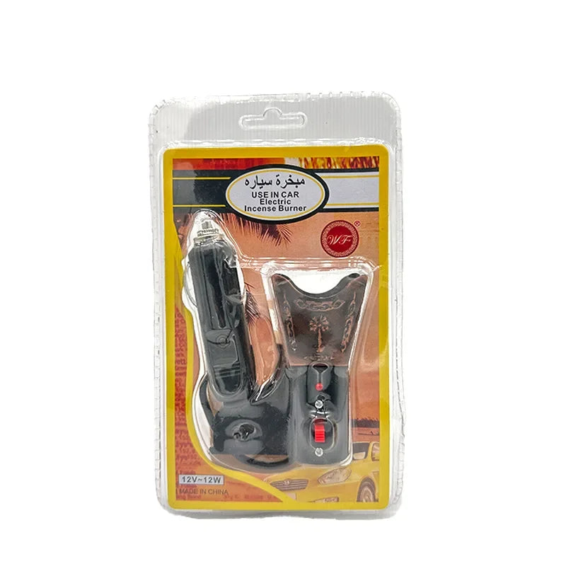 Elektrischer Räucherstäbchenbrenner Metall Bakhoor Oud Brenner Mini Auto Räucherstäbchenbrenner Tragbarer arabischer Zensor Aroma Diffusor Lufterfrischer