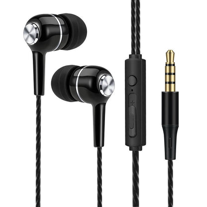 Kabelgebundene Kopfhörer 3,5-mm-Sport-Ohrhörer mit Bass-Telefon-Kopfhörern Stereo-Headset mit Mikrofon-Lautstärkeregler Musik-Kopfhörer