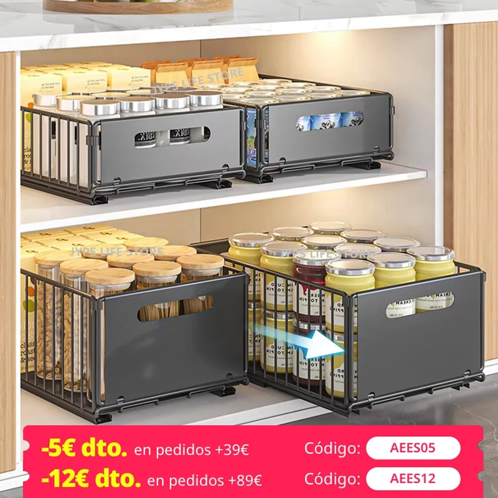 Küchenaufbewahrungsregal Ausziehbarer Schrank Organizer Schiebeschublade Aufbewahrungstablett Gewürzflasche Gewürzaufbewahrungsregal Küchenorganisator