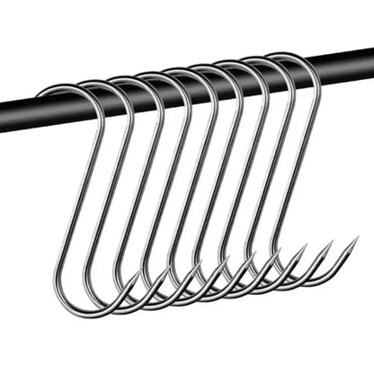 Edelstahl-S-Haken mit Spitze – Backutensilien für Metzger, Küchenfleischhaken, Aufhängehaken, Heimorganisation
