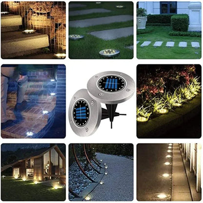 Solarbetriebene Bodeneinbauleuchten IP65 Wasserdichte LED-Scheibenleuchten für den Außenbereich Rutschfeste Landschaftswegbeleuchtung für den Terrassenrasen