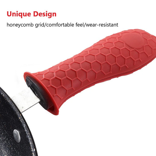 Silikon Griff Abdeckung Wabe Hot Handle Halter Topflappen für Gusseisen Pfannen Griff Hülse Abdeckung Töpfe Pfannen Griff Teil